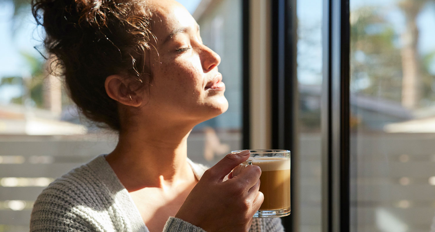 woman drinking bulletproof coffee