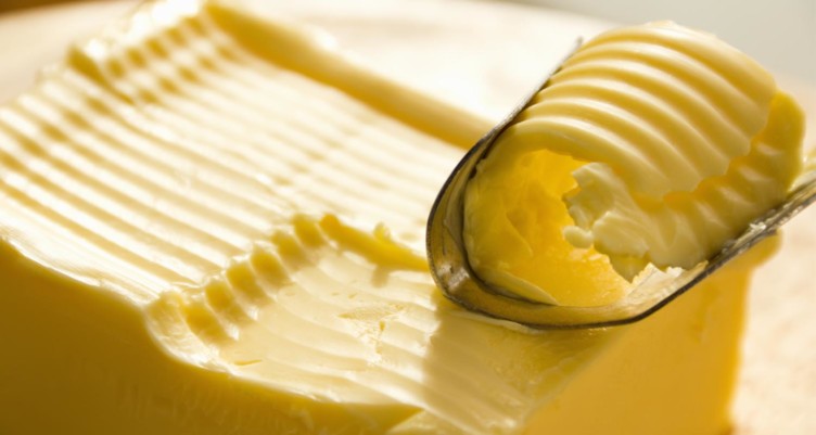 butter scooped with a knife