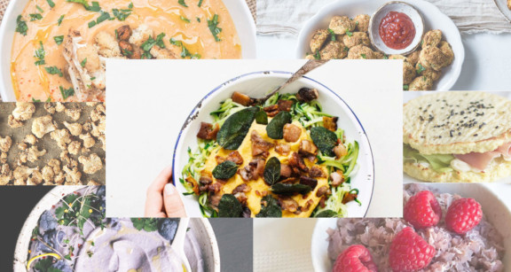 A collage of cauliflower-based meals