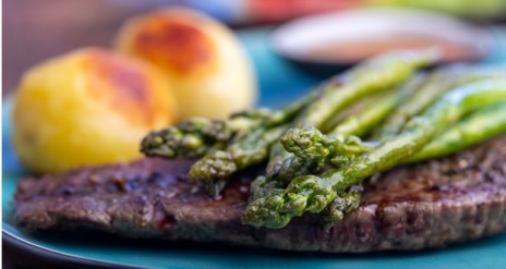 asperges sous vide sur steak