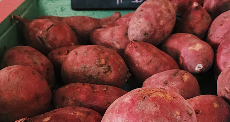 Pile of sweet potatoes