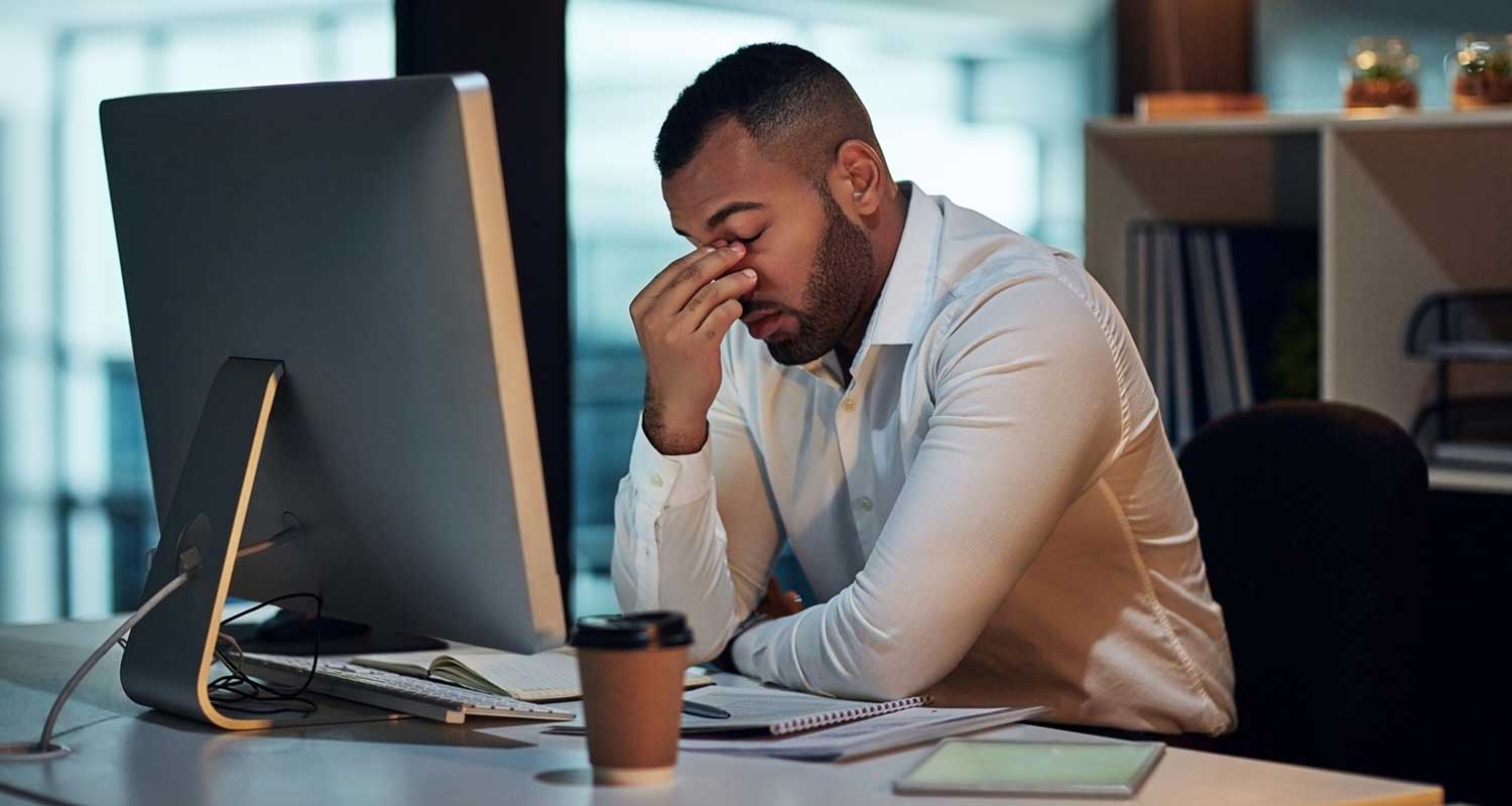 stressed out man with burnout